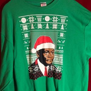 Michael Jordan crying face Christmas sweater